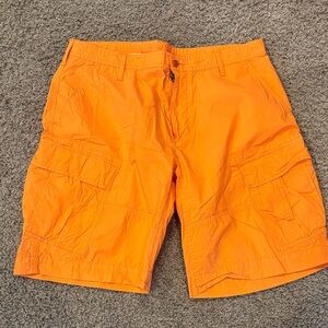 Worn Once Polo Lightweight Cotton Orange Cargo Shorts